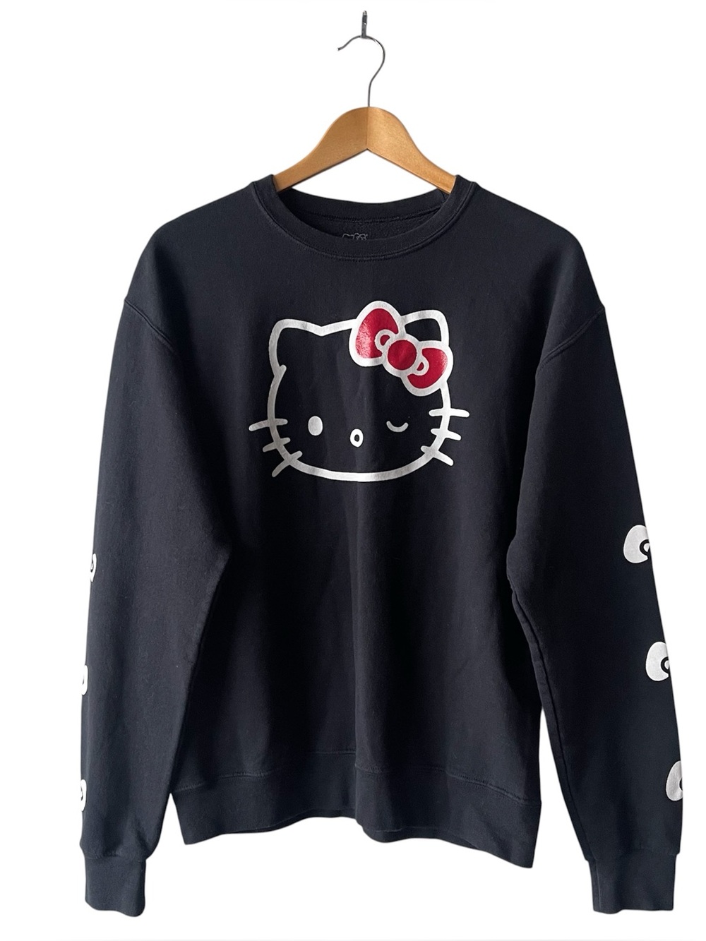 Hello Kitty Black Red Bow Crewneck Sweatshirt Small